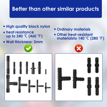 Plastic Hose & Pipe Joints, Vacuum & Water Connector Assortment 128Pcs