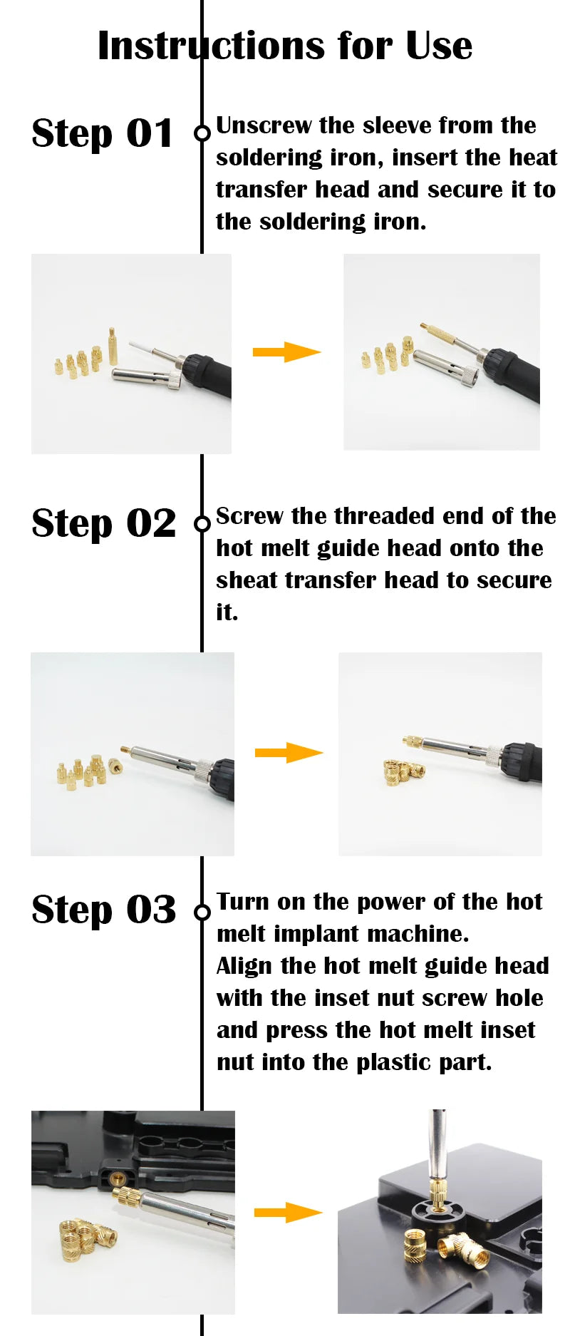 Screw Thread Hot Insert M2/2.5/3/4/5/6/8 Brass Knurled Nut Implant Machine