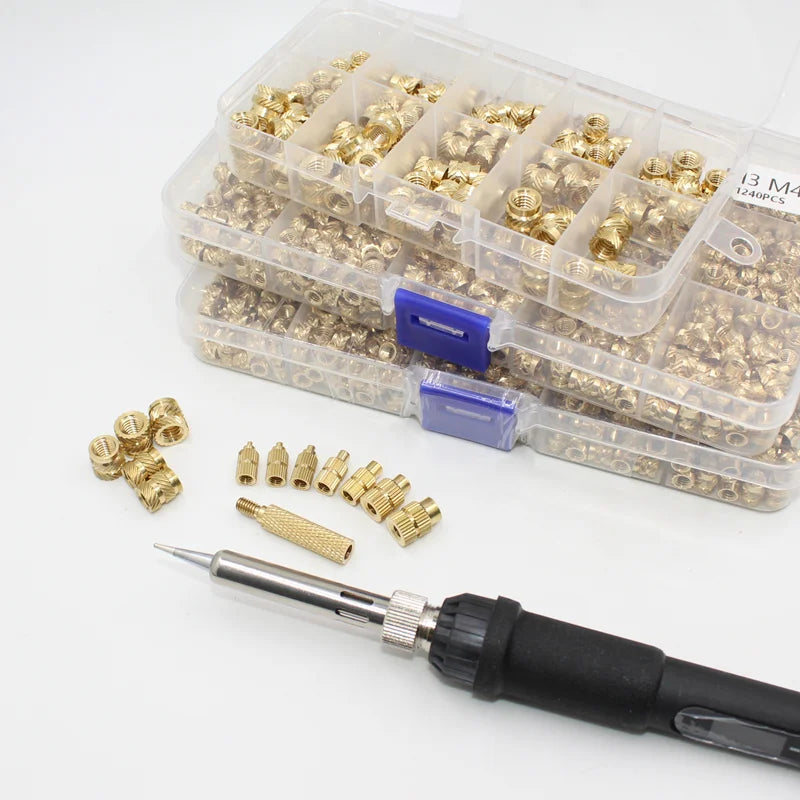 Screw Thread Hot Insert M2/2.5/3/4/5/6/8 Brass Knurled Nut Implant Machine