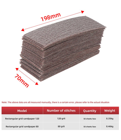 Mesh Sandpaper (MIRKA Clone) Rectangle Square 70/198mm,