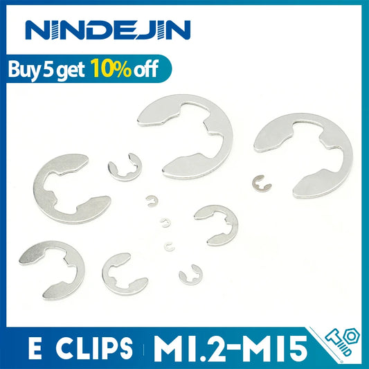 Stainless Steel E-Clip Retaining Ring Assortment