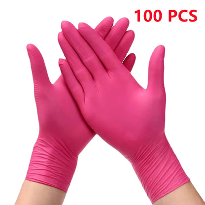 100pcs Black Nitrile Gloves – Disposable Textured Mechanic Gloves, Latex-Free