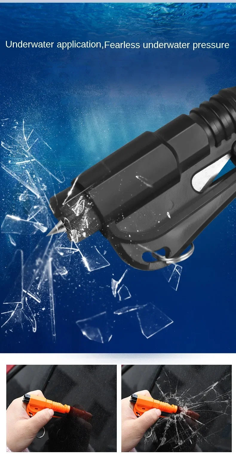 3-in-1 Car Safety Hammer & Seatbelt Cutter – Window Breaker Escape Tool with Whistle