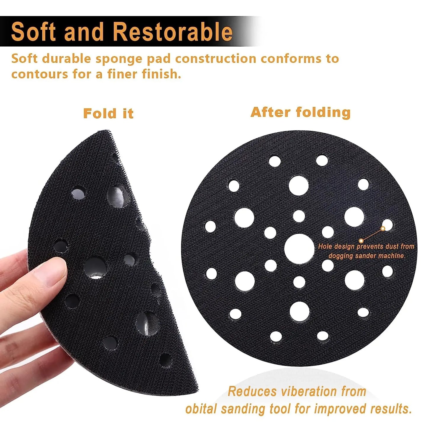 Softpads Hook & Loop 150mm/6Inch 25Hole 5Pcs