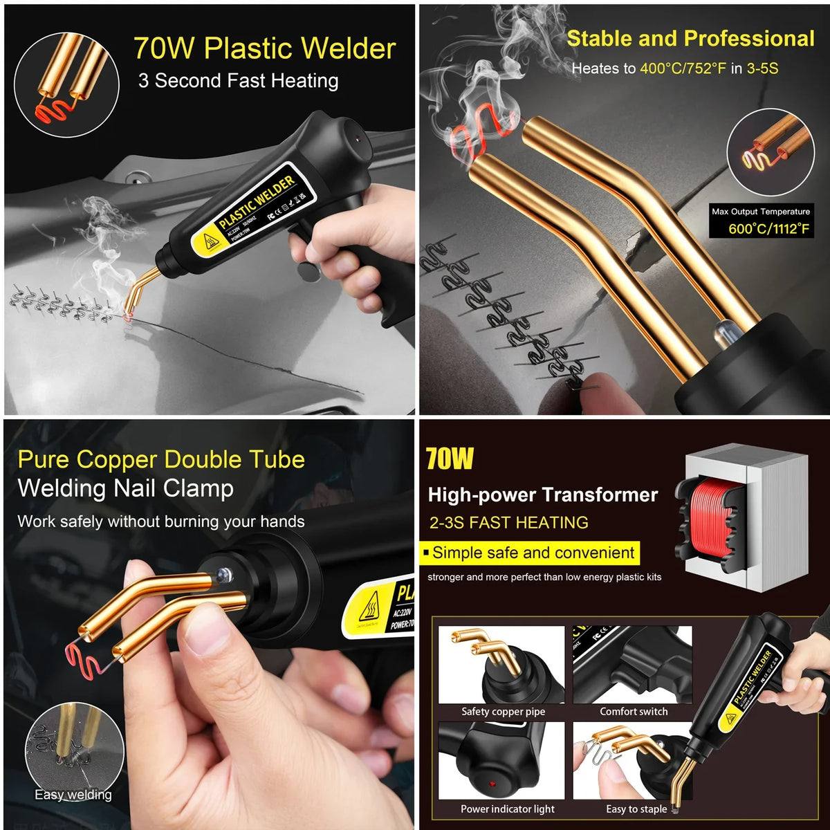 70W Hot Stapler Plastic Welding Machine – Car Bumper Repair Kit