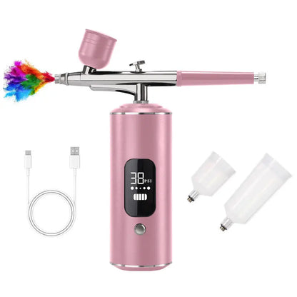Portable Airbrush with Built-In Compressor – Rechargeable Kit for Custom Paint & Detailing