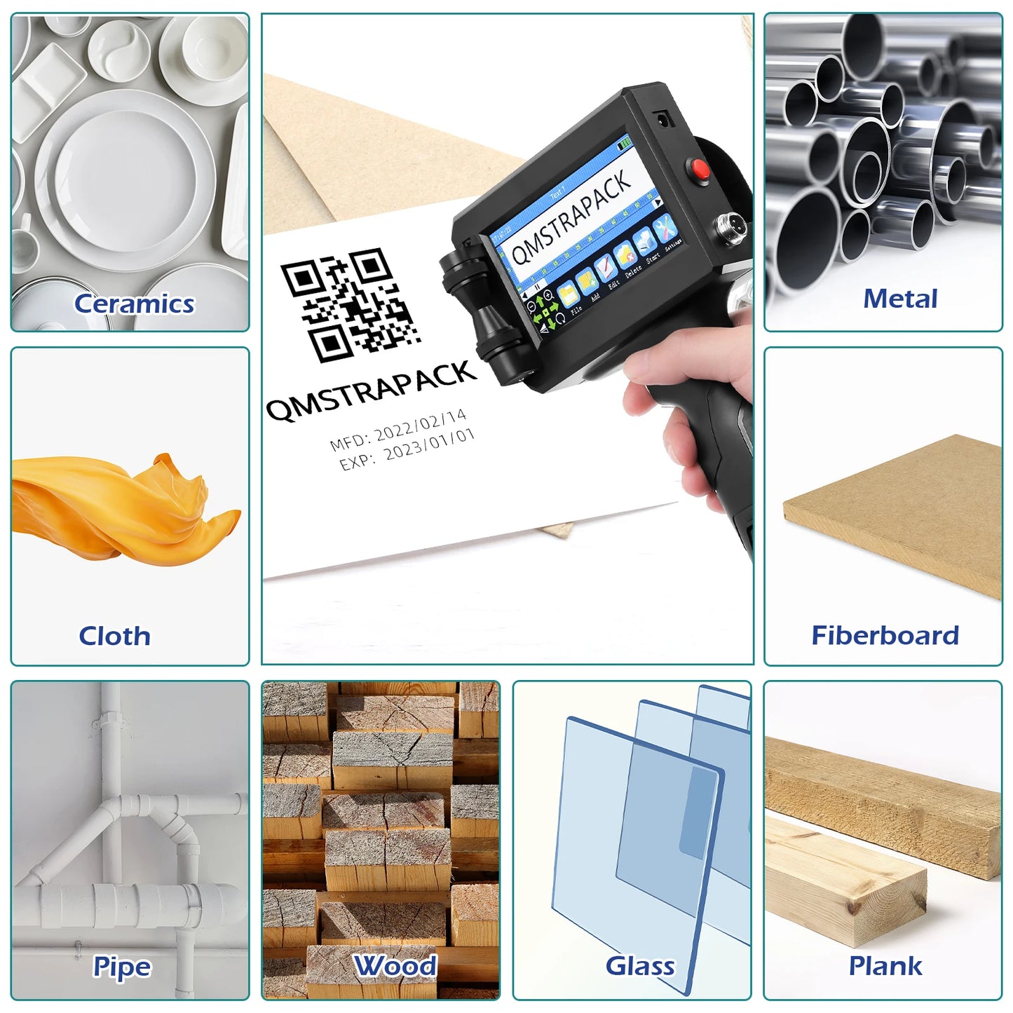 Handheld Inkjet Printer Gun for Text QR Barcode Batch Number Logo Date Label