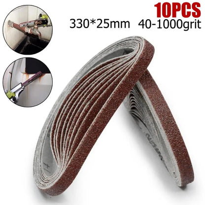 Grinding/Sanding Belts 10Pcs 25x330mm 40-1000Grit