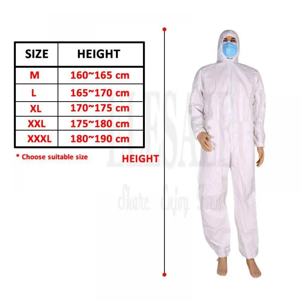 Disposable Dustproof Coverall Suit – Water & Oil Resistant Paint Spray Protection