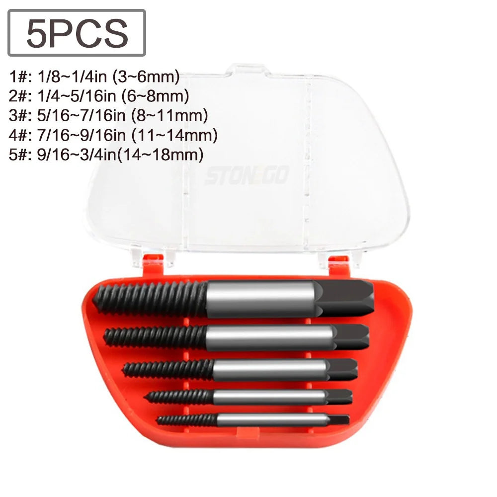 STONEGO Broken Screw Extractor Set – Carbon Steel Double-Sided Drill Bits