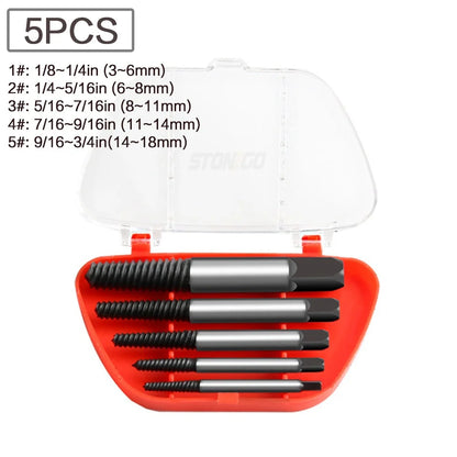 STONEGO Broken Screw Extractor Set – Carbon Steel Double-Sided Drill Bits
