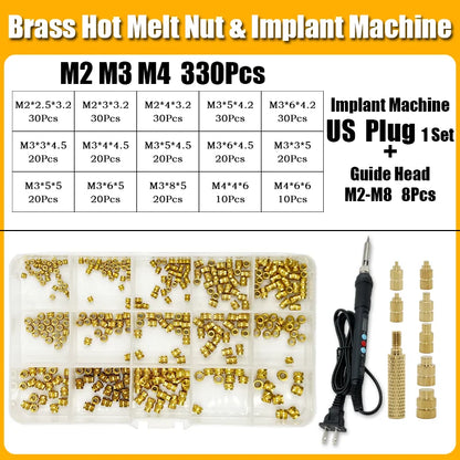 Screw Thread Hot Insert M2/2.5/3/4/5/6/8 Brass Knurled Nut Implant Machine