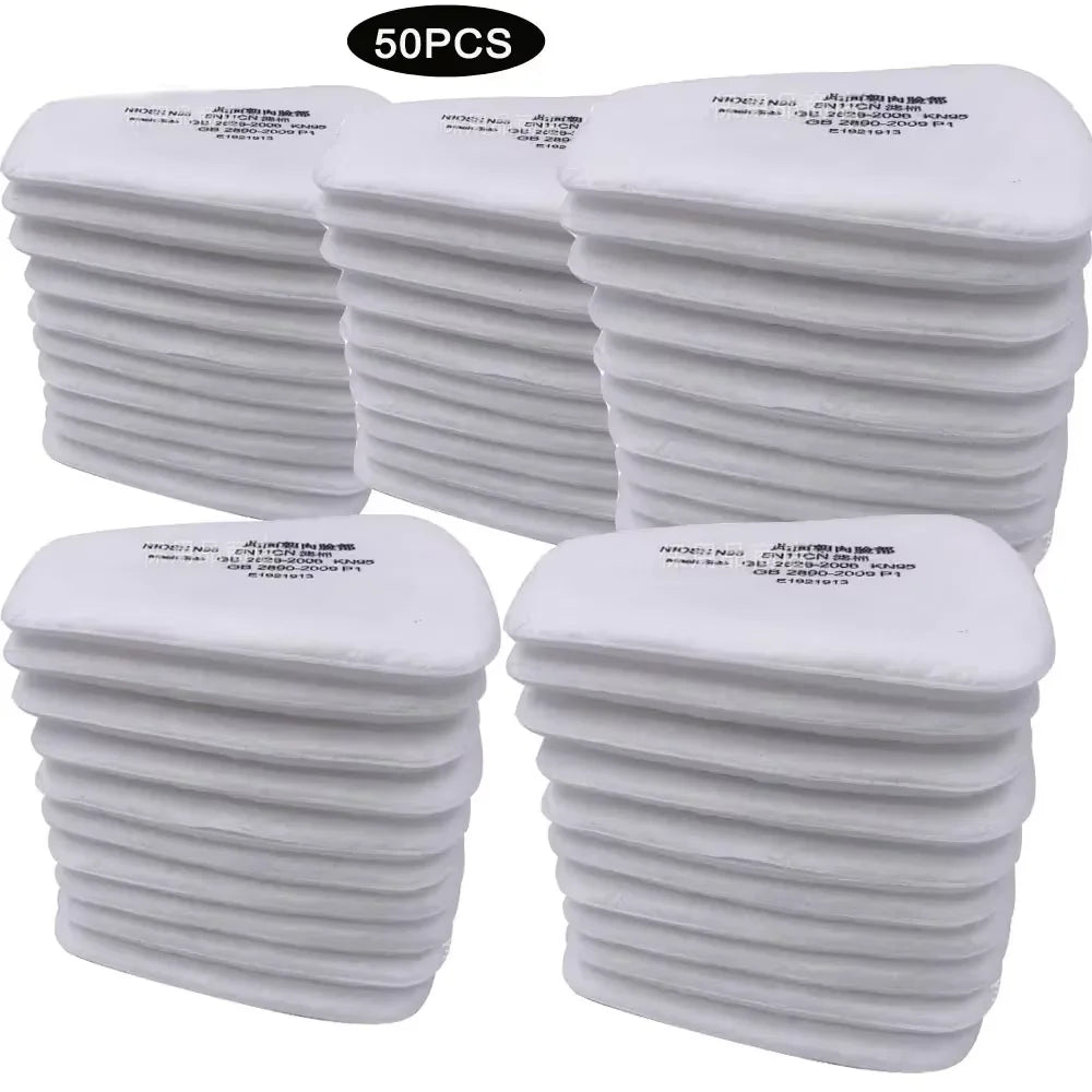 BULK. 5N11 Dust-proof Cotton Filters 501 For 3M 6001 6002 6004 6200 7502 6800 Chemical Respirator Gas Mask Protection