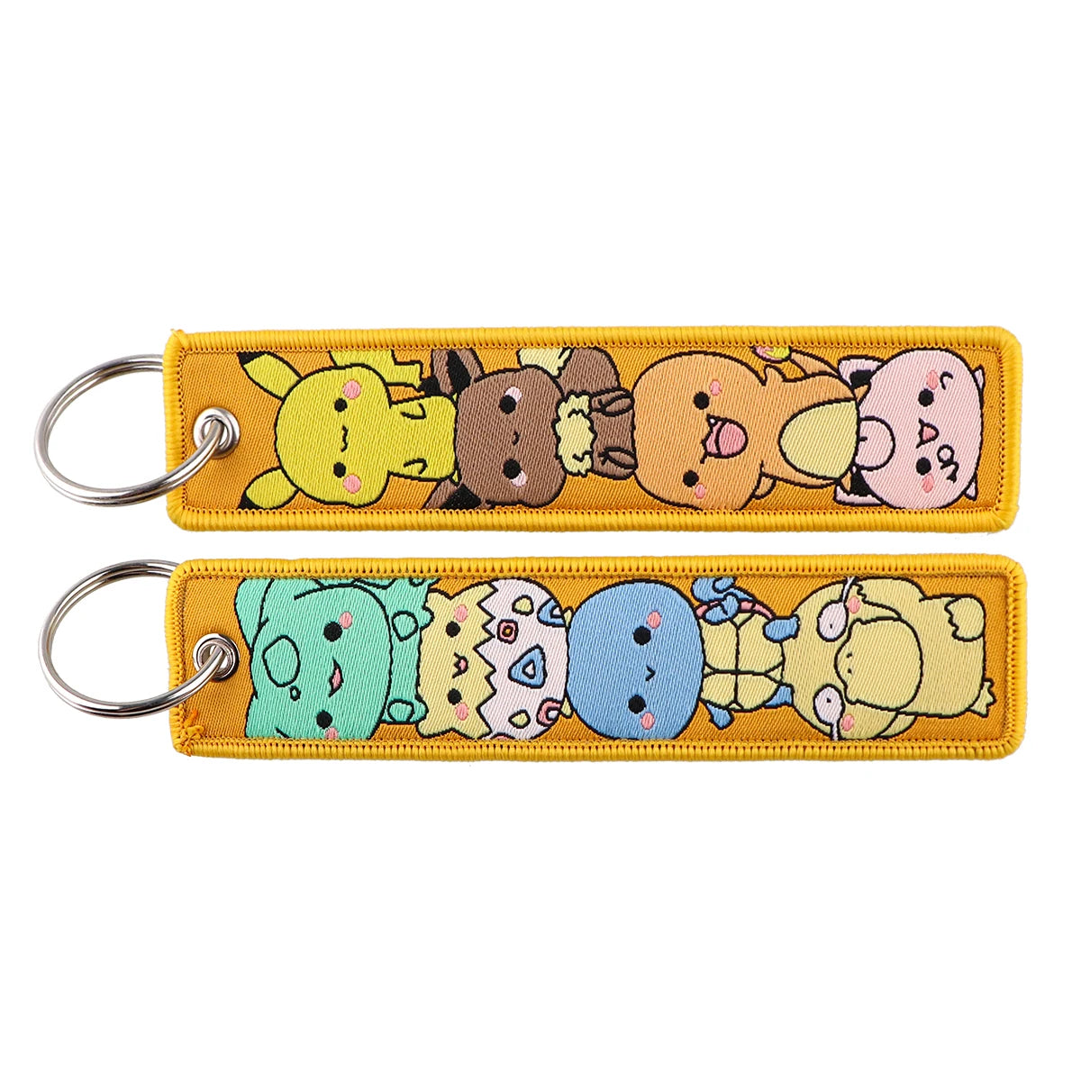 Embrioded Keychain - Pokemon Anime, Pikachu,Squirtle, Eevee, Snorlax, Bulbasaur and more