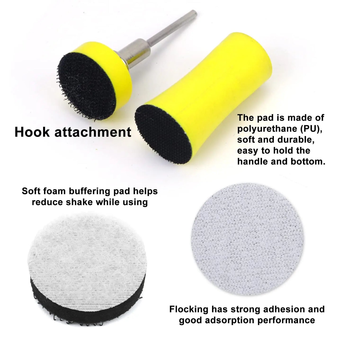Sanding Discs Hook and Loop, 25mm/1 Inch 191 PCS, Wet Dry Sandpaper with 3mm Shank Backing Pad Polishing Pads and Interface Pad