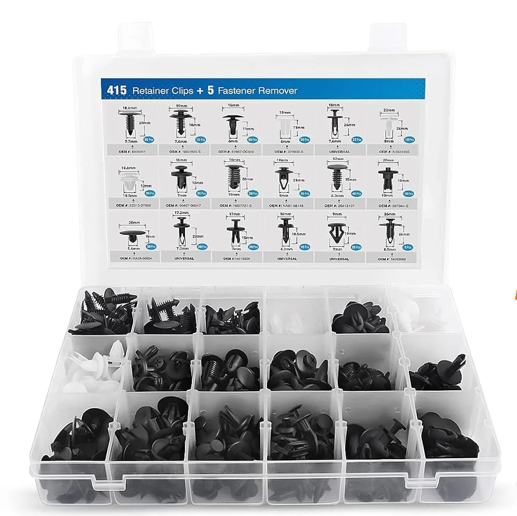 Push Retainer Mixed 13 Sizes Box, Bumper, Door Panel, interior Liner for All Cars & Vans