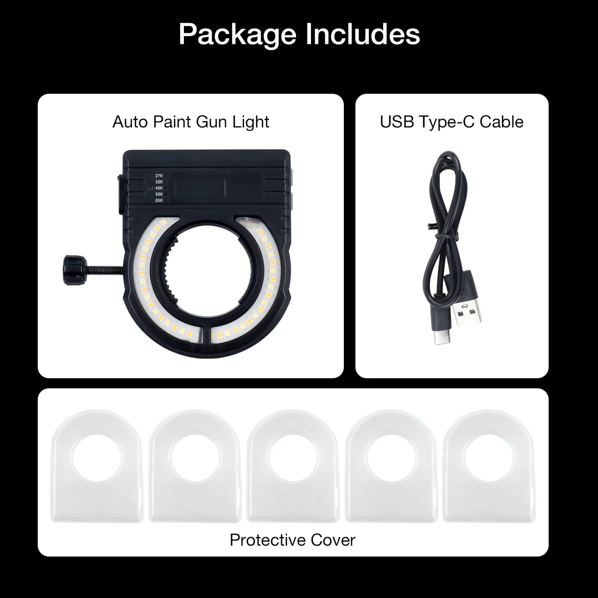 LED Spray Gun Paint Light – Adjustable 5-Color Rechargeable Work Lamp