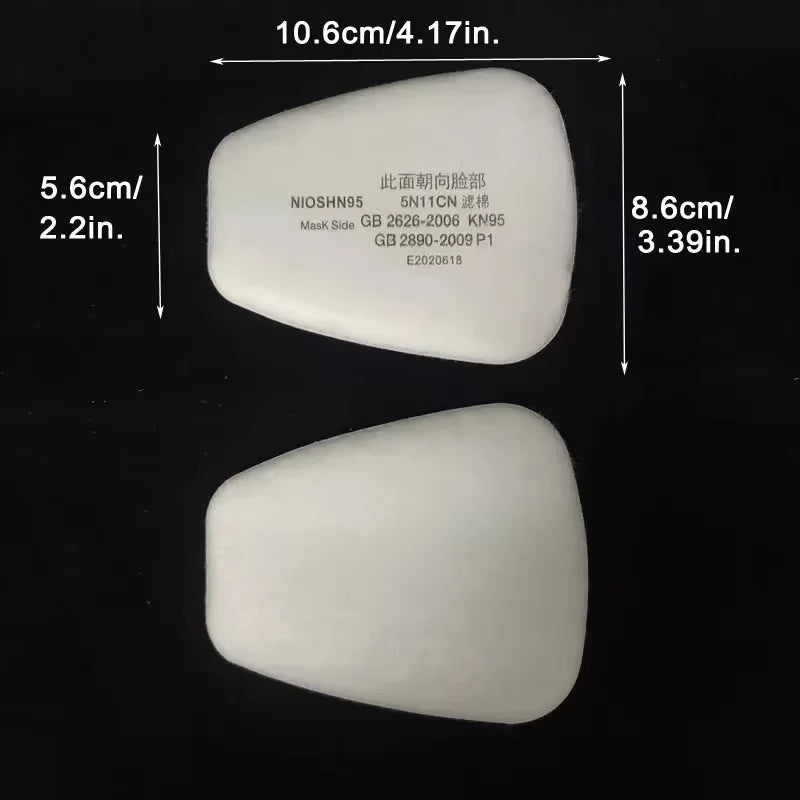 BULK. 5N11 Dust-proof Cotton Filters 501 For 3M 6001 6002 6004 6200 7502 6800 Chemical Respirator Gas Mask Protection