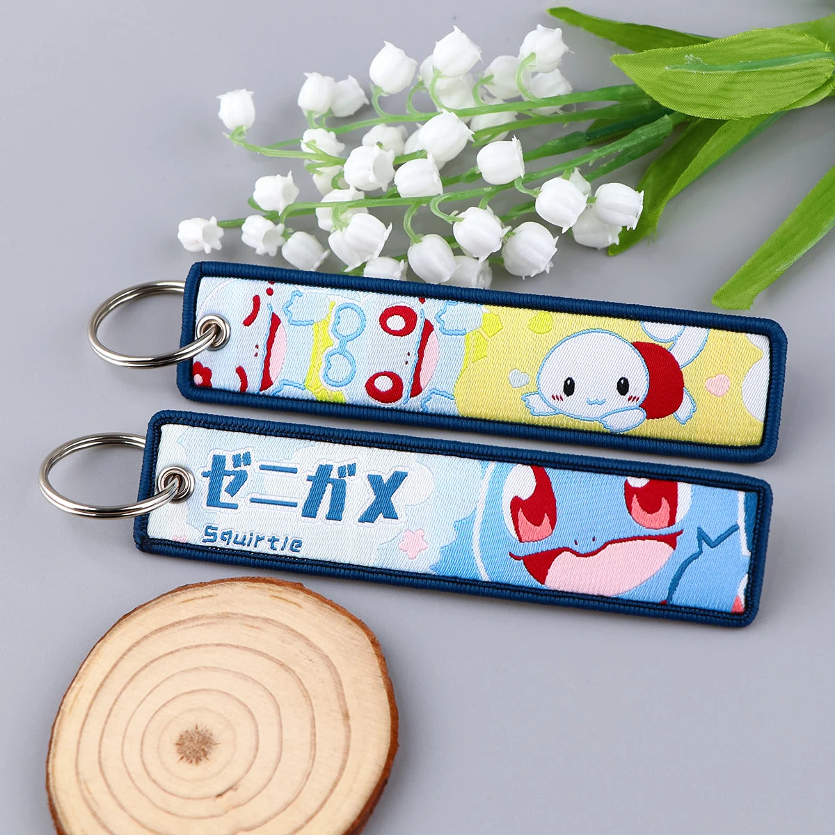 Embrioded Keychain - Pokemon Anime, Pikachu,Squirtle, Eevee, Snorlax, Bulbasaur and more