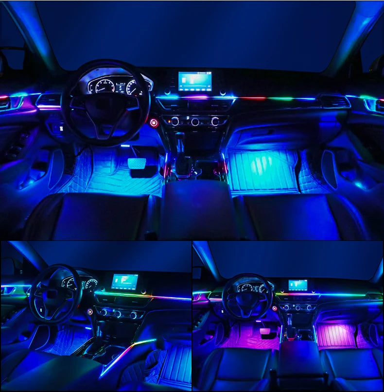 Car Ambient Interior lighting 6/10/14/18pc Led Car Ambient Lights RGB 213 64 Color