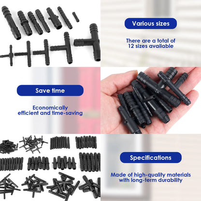 Plastic Hose & Pipe Joints, Vacuum & Water Connector Assortment 128Pcs