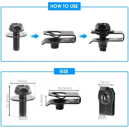 Car Body U-Type Nut Clips M6