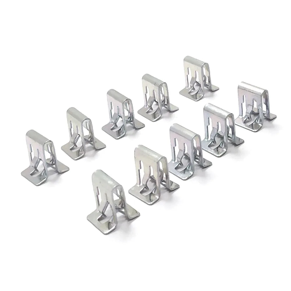 X - 10pcs Metal Retainer Clip Universal Car Dashboards DVD CD Panel Interior Trim Plate Fixed Clip Buckle Auto Fasteners