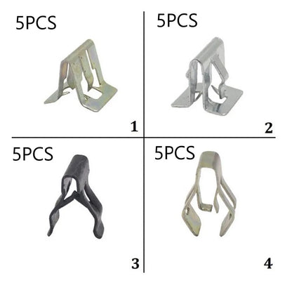 Panel Snaps, Retainer Clips Universal 4 Sizes 20Pcs