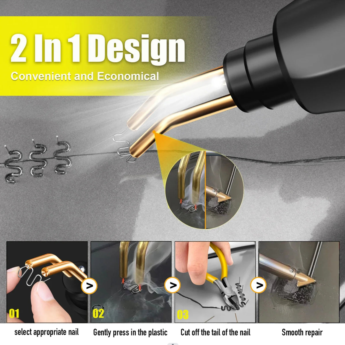 70W Hot Stapler Plastic Welding Machine – Car Bumper Repair Kit