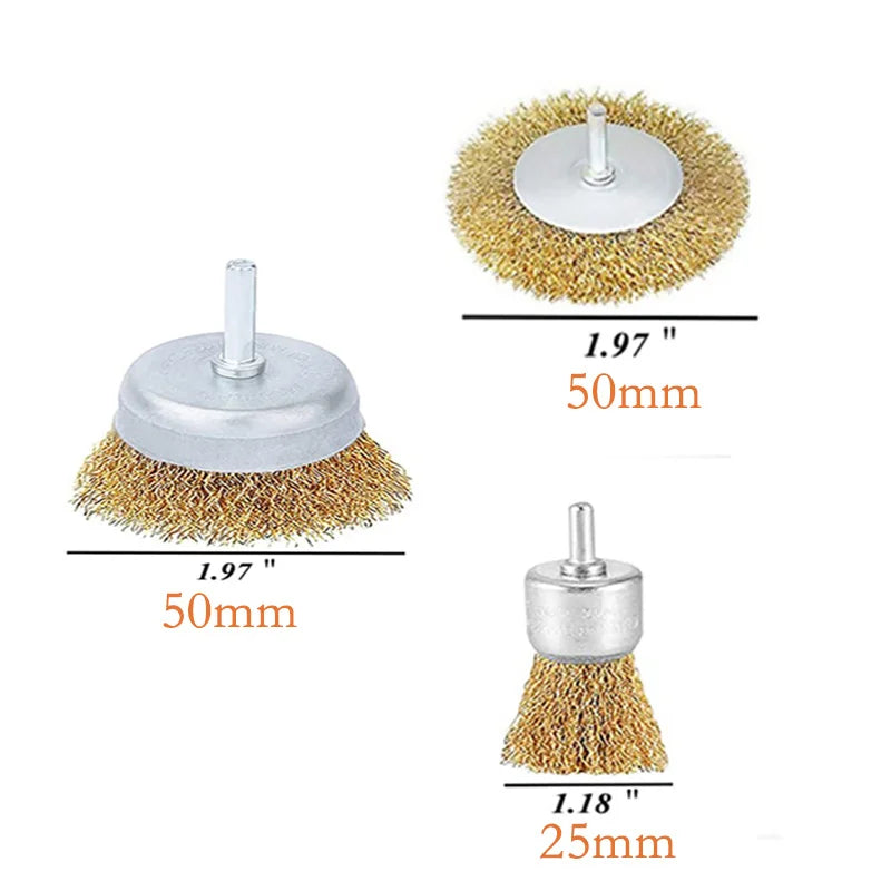 Wire Wheel Brush, Cup Brush for Drill Set 3-10 Pack, 1/4 Inch