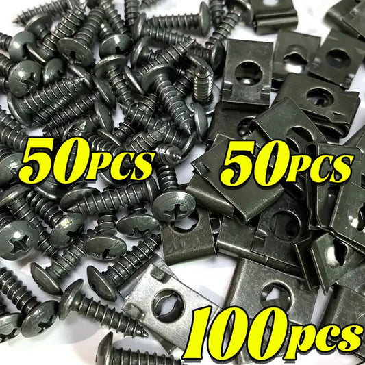U-Type Metal Screw Clip Fastener Set