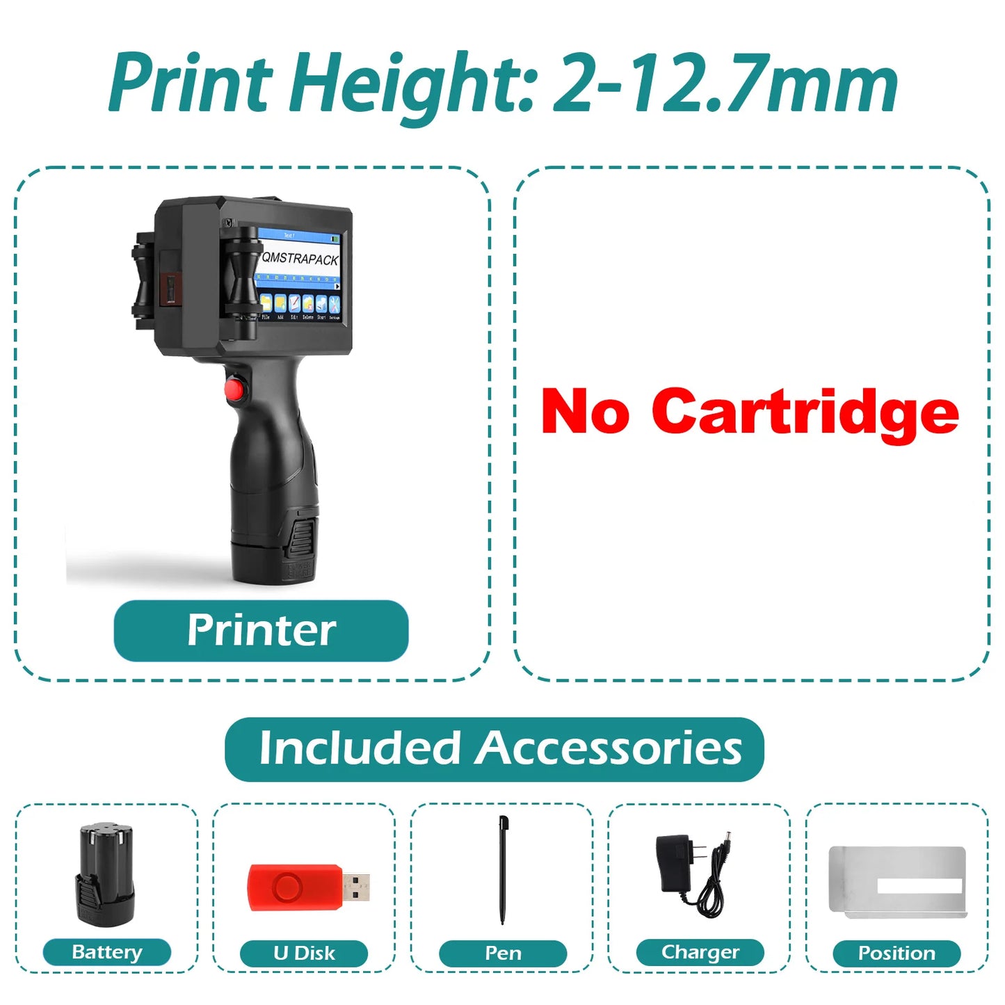 Handheld Inkjet Printer Gun for Text QR Barcode Batch Number Logo Date Label
