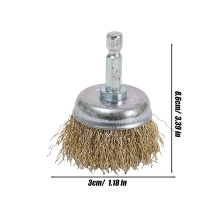 Polish Steel Wire Brush Hexagonal Handle Electric Rust Removal Brush High-speed Rotation Welding Point Polishing Tool Accessory