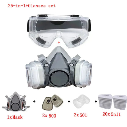 6200 Respirator Mask Kit with Filters & Goggles – Complete Spray Paint Safety Set