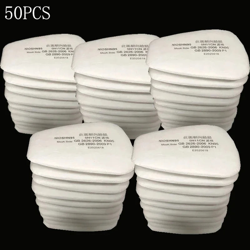 BULK. 5N11 Dust-proof Cotton Filters 501 For 3M 6001 6002 6004 6200 7502 6800 Chemical Respirator Gas Mask Protection
