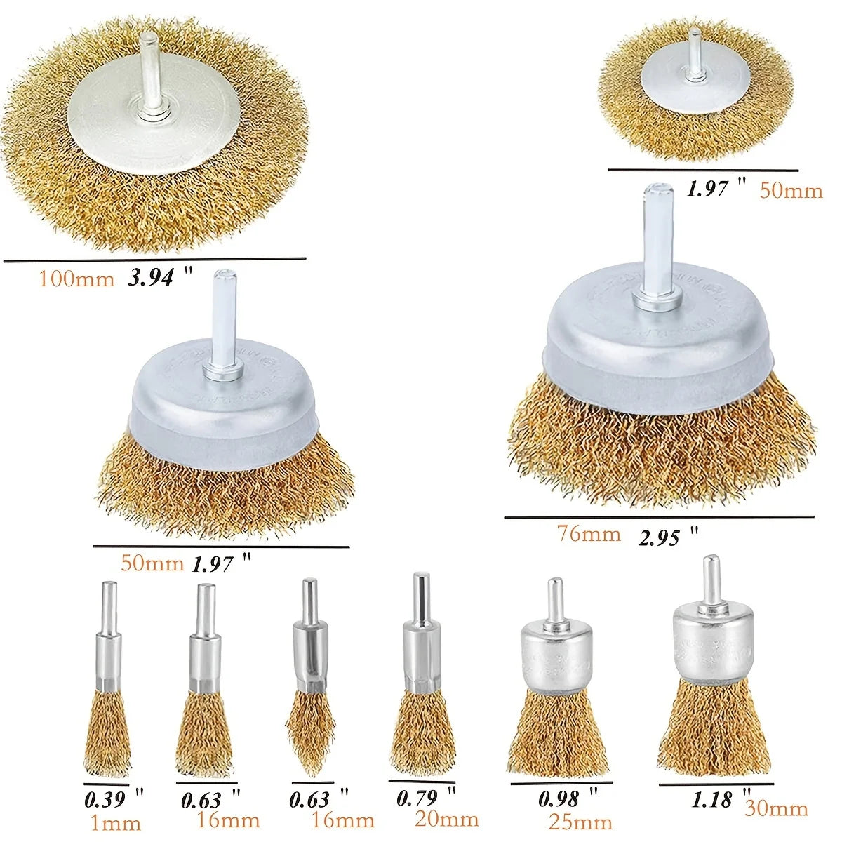 Wire Wheel Brush, Cup Brush for Drill Set 3-10 Pack, 1/4 Inch