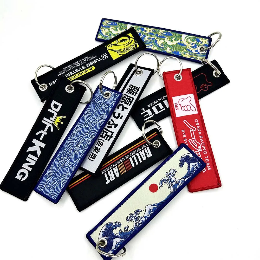 Embroidered Keychain - JDM, Nos, Recaro, Bride, Initial D, HKS