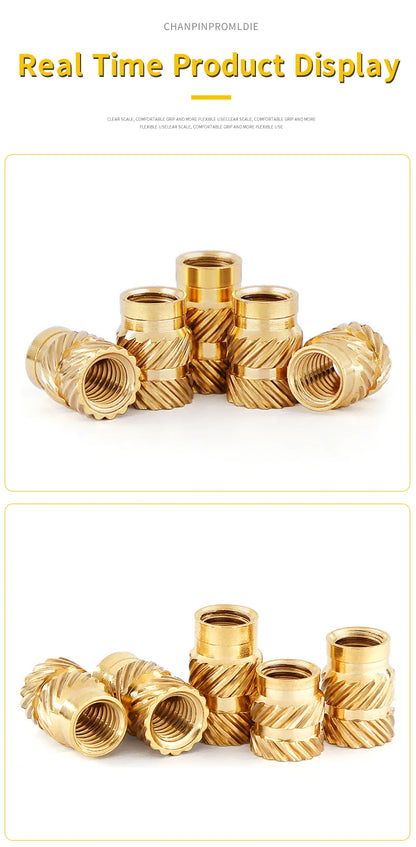 Screw Thread Hot Insert M2/2.5/3/4/5/6 Brass Knurled Nut Implant  for Plastic 3D Printing Assortment Kit