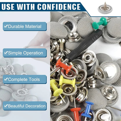 Car Roof Repair Kit – 90 Staples, Screwdriver, Tape & Colored Needles