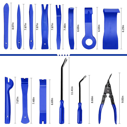 Pry Tool Kit (Blue) - Car Interior Removal Kit, Easy To Pry Fasteners ,Door Clips And More