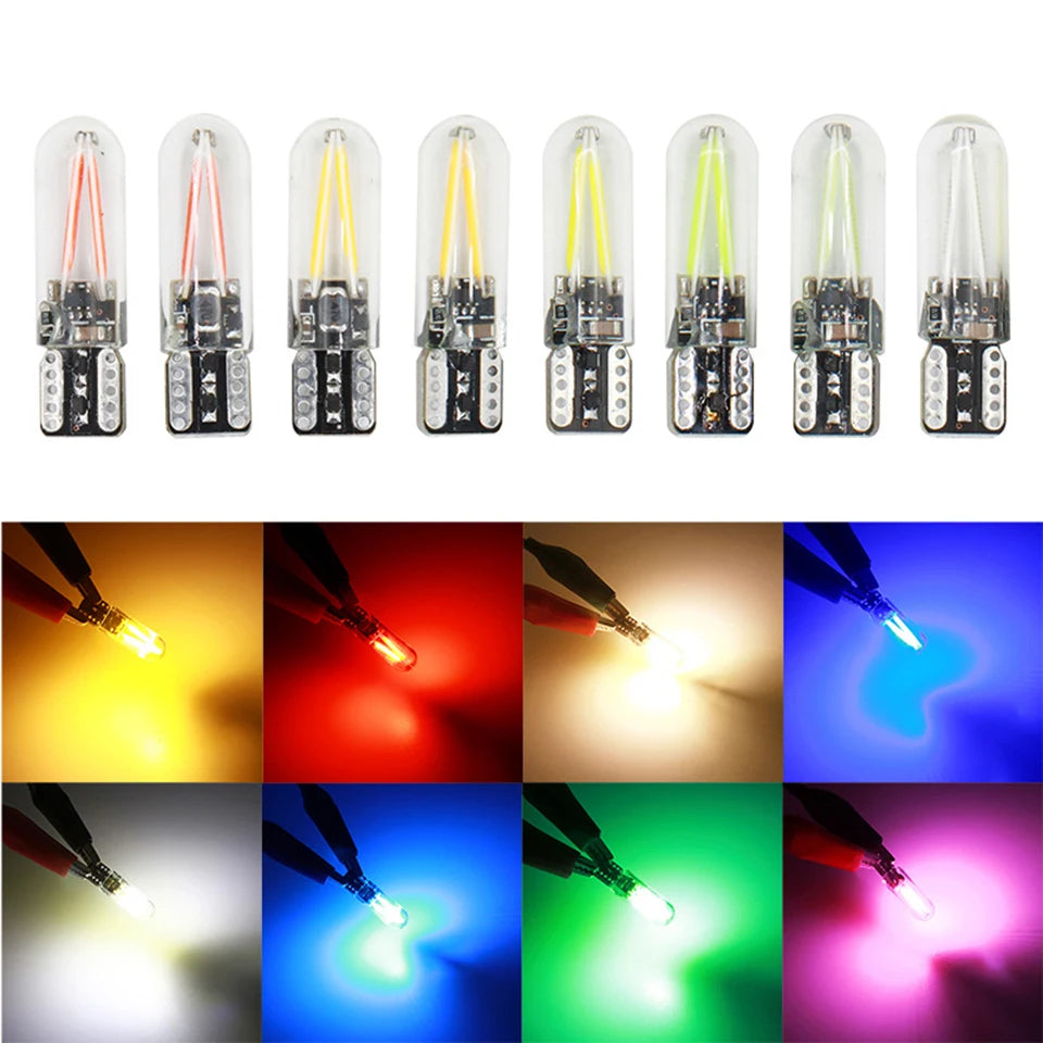 W5W T10 LED COB Filament Bulb – Car Interior Reading, Dome & License Plate Light (12V)