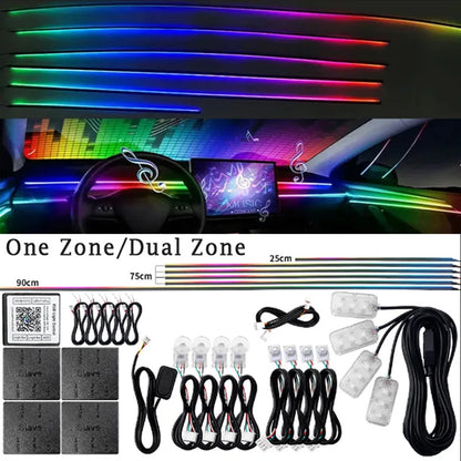 Car Ambient Interior lighting 6/10/14/18pc Led Car Ambient Lights RGB 213 64 Color