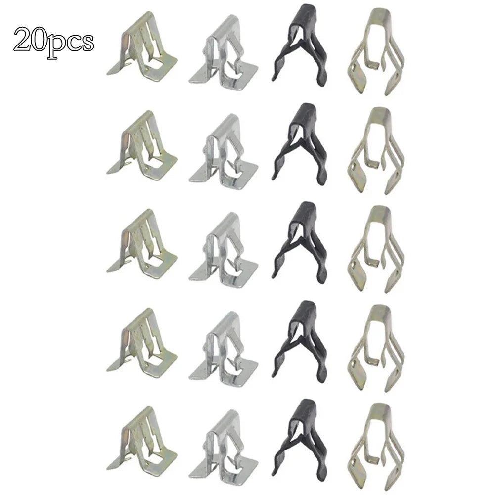 Panel Snaps, Retainer Clips Universal 4 Sizes 20Pcs
