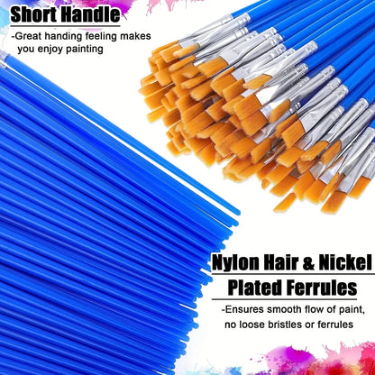 Detail Touch-Up Paint Brush Set – 50pcs Fine Brushes for Automotive Spot Painting & Pinstriping