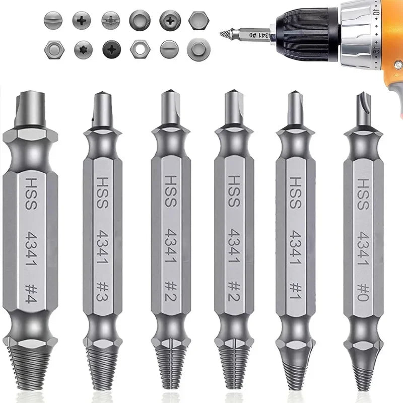 Damaged Screw Extractor Set – HSS Drill Bit Kit for Stripped & Broken Screws