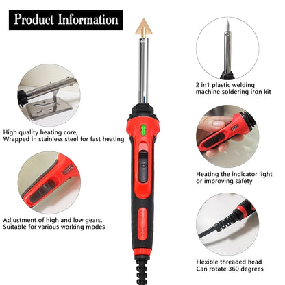 Plastic Bumper Repair Soldering Iron Kit – Hot Staple Welder for Auto Body & Trim