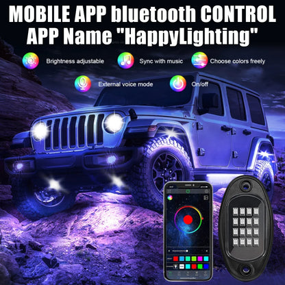 Car Chassis Light  RGB LED APP Control Music Sync 4/6/8pc