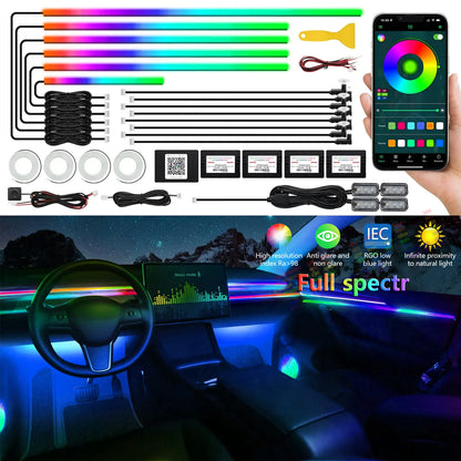 Car Ambient Interior lighting - App Control 22 In1 Full Color RGB Led Strip