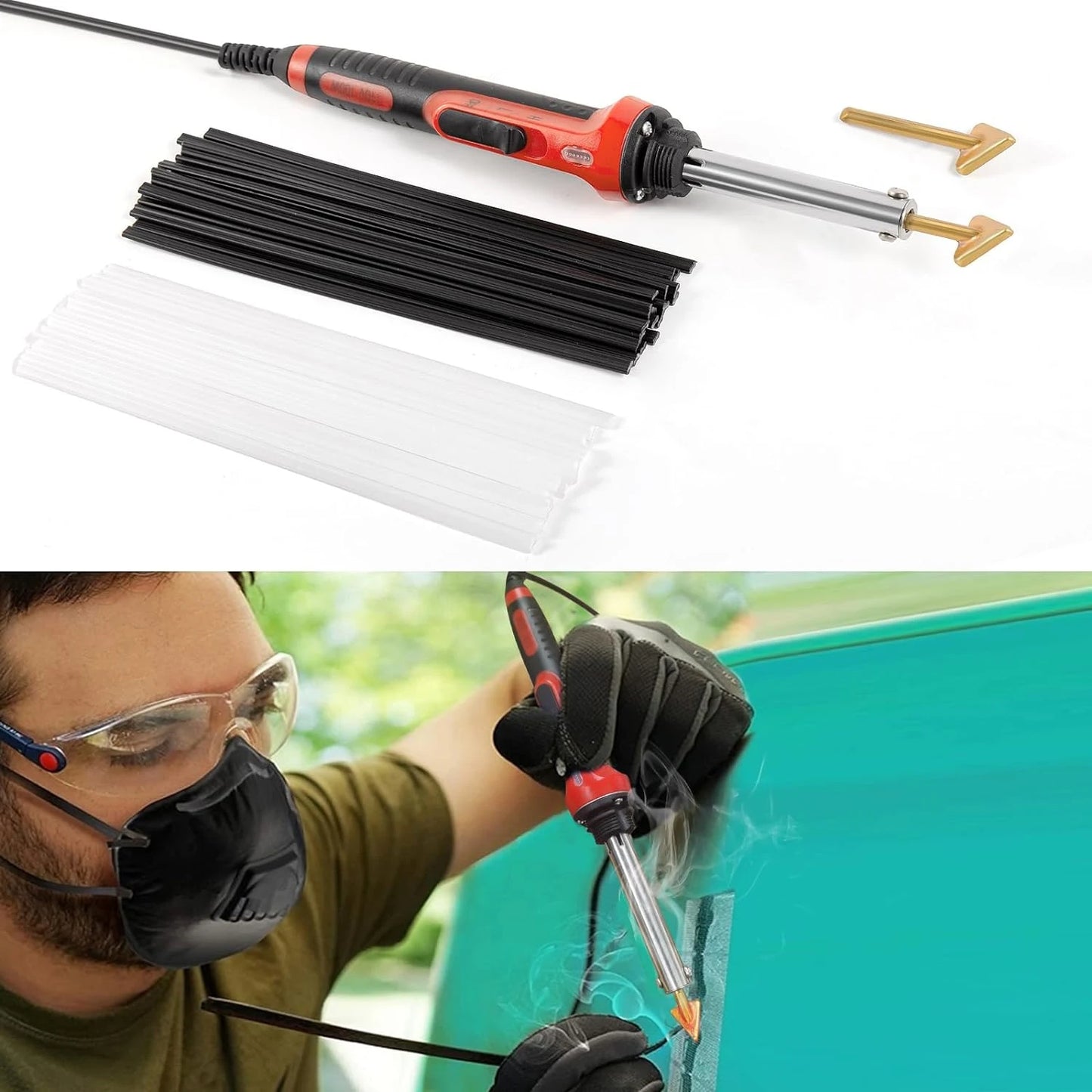 Car Bumper Repair Soldering Iron Tool 50W/100W, Adjustable Temperature Welding Rework Station