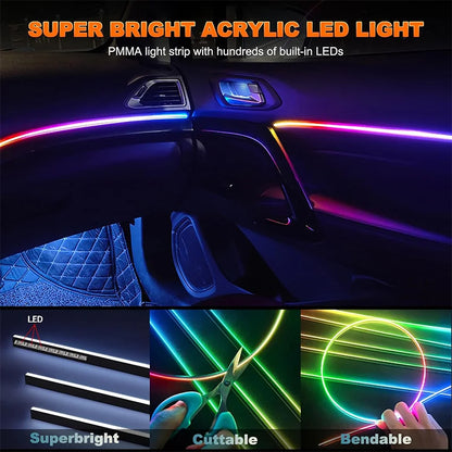 Car Ambient Interior lighting - App Control 22 In1 Full Color RGB Led Strip